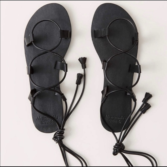 Abercrombie & Fitch Shoes - BRAND NEW LACE UP BLACK SANDALS